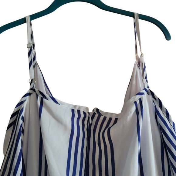 Brand New Ashley Stewart Belted Striped Maxi Dress Size 24 Blue and White - Picture 7 of 14